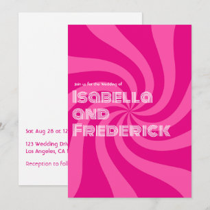 Groovy Retro Typography Wedding Invitation
