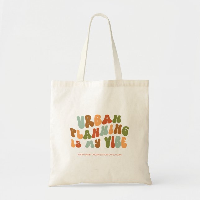 Groovy Retro Urban Planning is My Vibe, Planner Tote Bag (Front)
