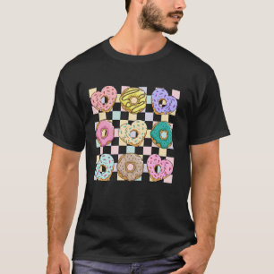 Groovy Retro Valentine Doughnuts Heart Candy Teach T-Shirt
