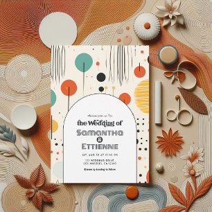 Groovy Retro Vibes Wedding Invitation
