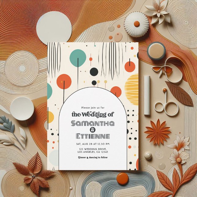 Groovy Retro Vibes Wedding Invitation (Groovy Retro Vibes Wedding Invitation)