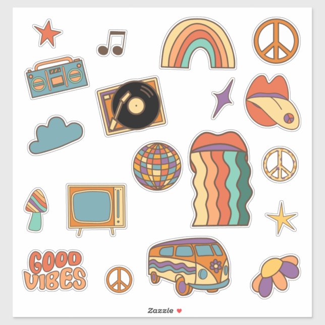 Groovy Retro Vinyl 70s 80s (Sheet)