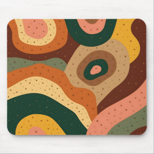Groovy retro waves and dots with vibrant colours mouse mat