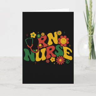 Groovy Rn Registered Nurse Juneteenth Black Histor Card