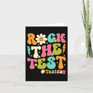 Groovy Rock The Test Motivational Retro Teachers Card
