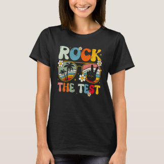 Groovy Rock The Test Motivational Retro Teachers T T-Shirt