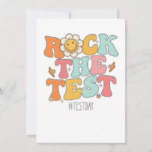 Groovy Rock The Test Motivational Testing Day Invitation