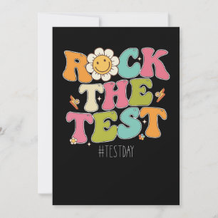 Groovy Rock The Test Motivational Testing Day Invitation