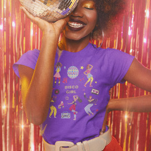 Groovy Roller Disco Purple Party Millennial Retro  T-Shirt