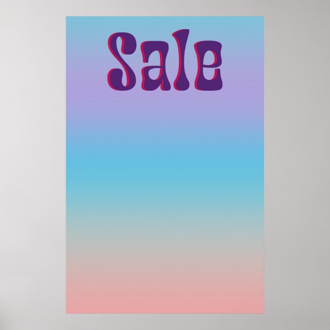 Groovy Sale Sign Iridescent Gradient Retro Style (Front)