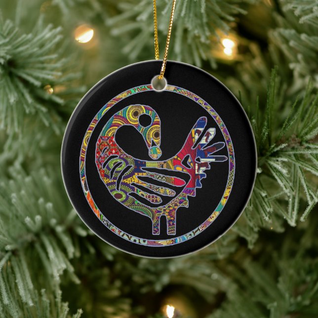 Groovy Sankofa Bird Ceramic Tree Decoration (Tree)