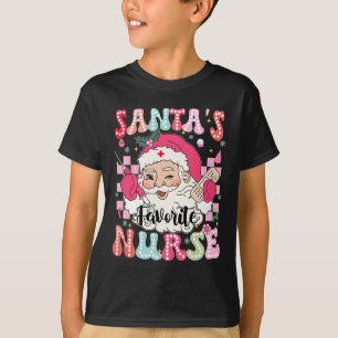 Groovy Santas Favourite Nurse Christmas Xmas Rn Cn T-Shirt
