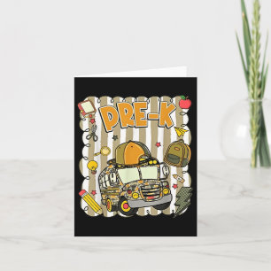 Groovy School Bus Camo Pre K Back To School Boys  Card