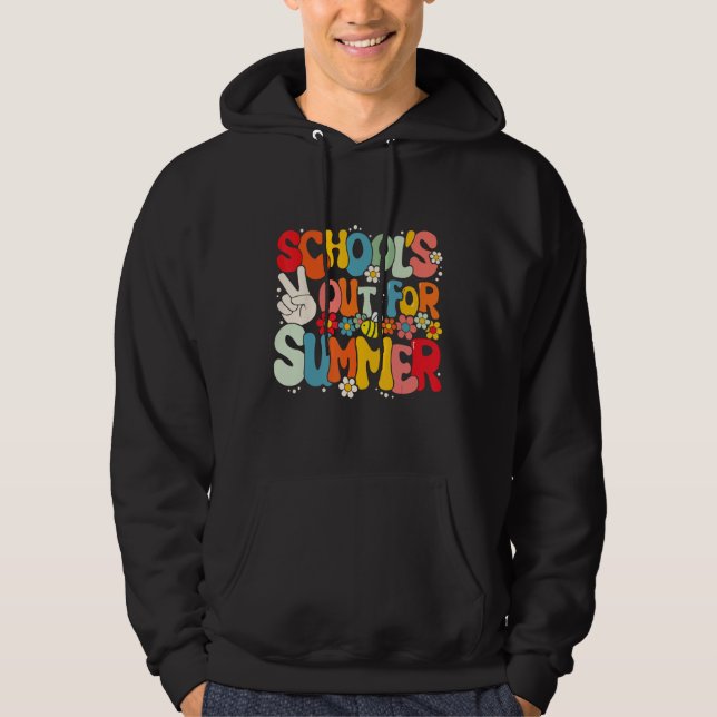 Groovy School s Out For Summer Graduation Teacher  Hoodie (Front)