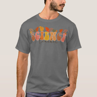 Groovy Science Teacher Vintage Fall Leaves Autumn  T-Shirt