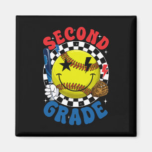 Groovy Second Grade Team Softll First Day Of Schoo Magnet