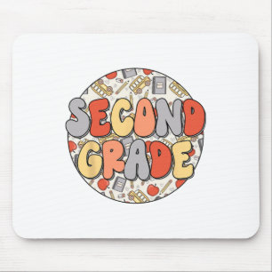 Groovy Second Grade Vibes Retro Teachers Kids Ck T Mouse Mat