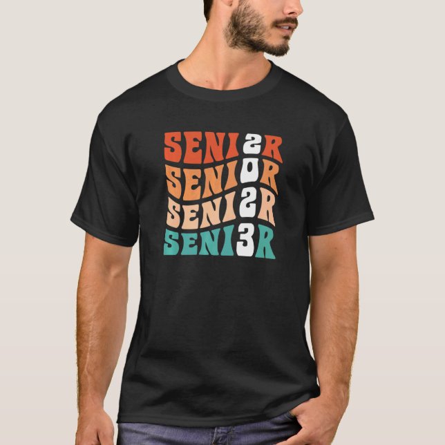 Groovy Senior 2023 Graduation My Last First Day Se T-Shirt (Front)