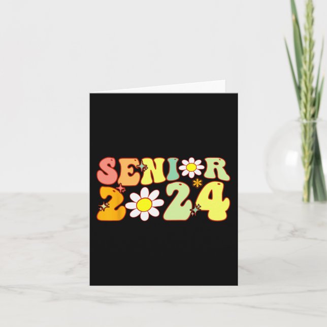Groovy Senior 2024 Back To School Graduation Class Card (Front)