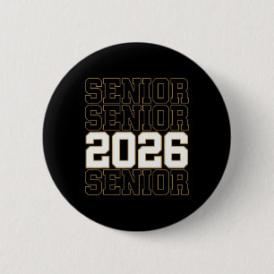 Groovy Senior 2026 Cl Of 2026 Graduate Senior Men  6 Cm Round Badge