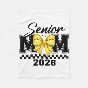Groovy Senior Mom Softll Cl Of 2026 Coquette Bow M Fleece Blanket