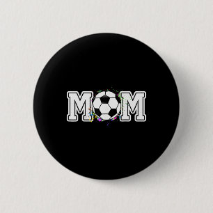 Groovy Senior Mum Soccer Senior Player Graduation  6 Cm Round Badge