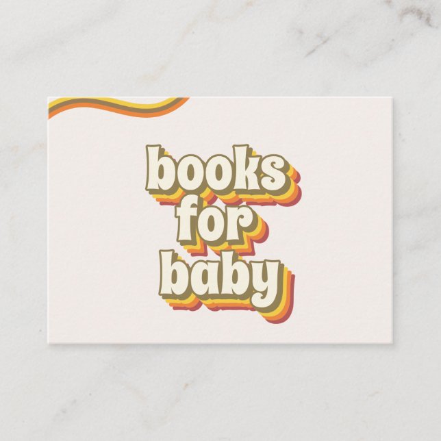 Groovy Seventies Typography Books for Baby Rainbow Enclosure Card (Front)