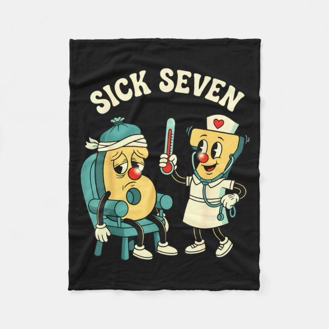 Groovy Sick Seven 67 Funny Meme Sick 7 And Nurse 6 Fleece Blanket (Front)