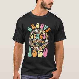 Groovy Since 1950 Peace For Vintage Birthday Party T-Shirt