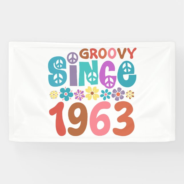 Groovy Since 1963 60th Birthday Banner (Horizontal)