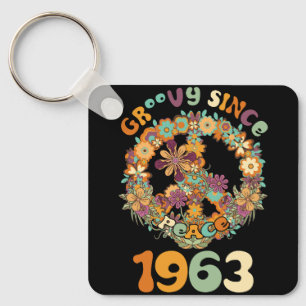 Groovy Since 1963 Peace For Vintage Birthday Party Key Ring