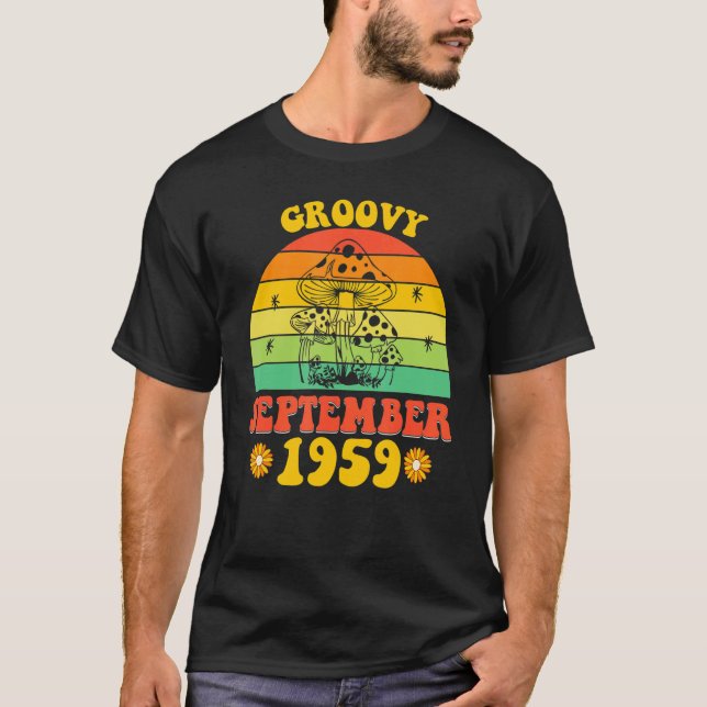 Groovy Since September 1959 63 Retro Birthday Part T-Shirt (Front)