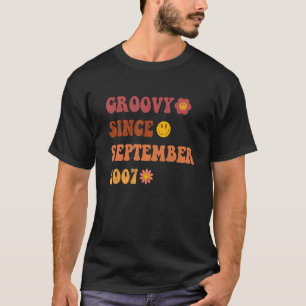 Groovy Since September 2007 Retro Groovy 15 Year O T-Shirt