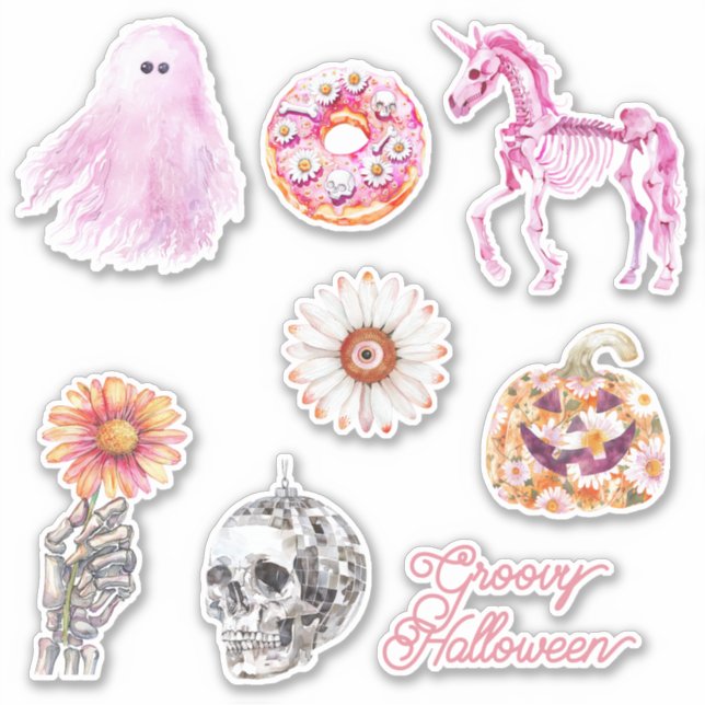 Groovy Skeleton Unicorn Ghost Hand Halloween (Front)