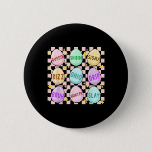 Groovy Skibidi Easter Egg Funny Rizz Meme Easter H 6 Cm Round Badge