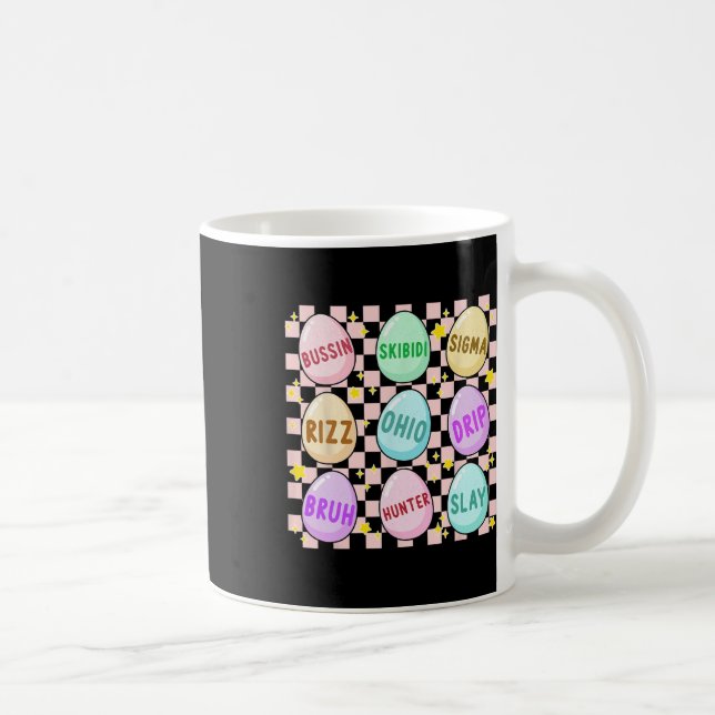 Groovy Skibidi Easter Egg Funny Rizz Meme Easter H Coffee Mug (Right)