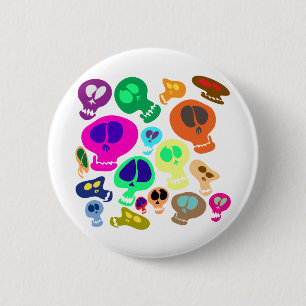 Groovy Skulls 6 Cm Round Badge