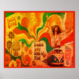 Groovy Slang From the 1970s Retro Style Wall Poster