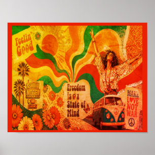 Groovy Slang From the 1970s Retro Style Wall Poster