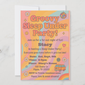 Groovy Sleep Under Birthday Party Invitation