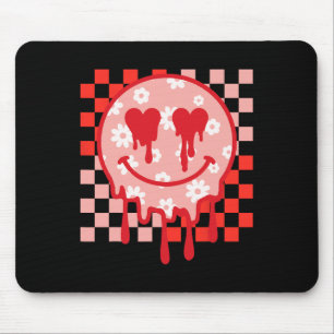 Groovy Smile Face Dripping Happy Valentine Day Men Mouse Mat