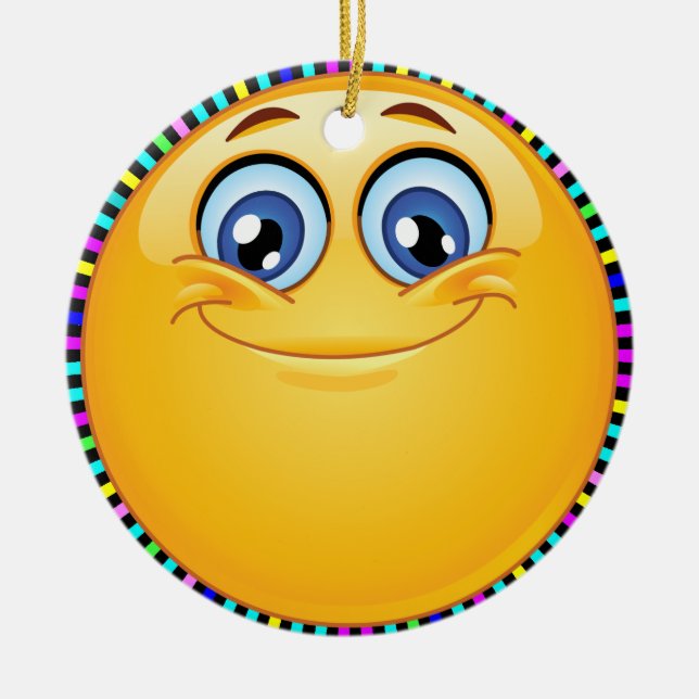 Groovy Smile Happy Face - SRF Ceramic Tree Decoration (Front)