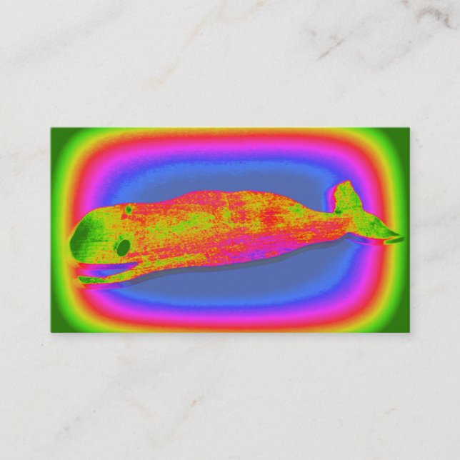 groovy smiling whale business card (Front)