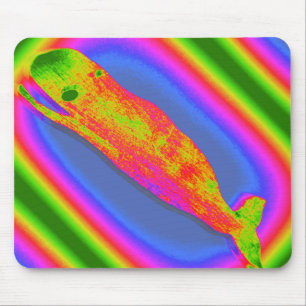 groovy smiling whale mousepad