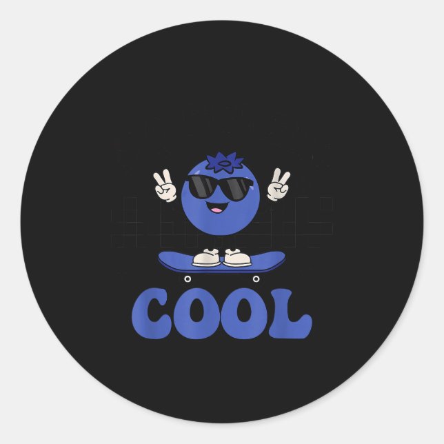 Groovy So Berry Cool Fruit Lover Blueberry Season  Classic Round Sticker (Front)