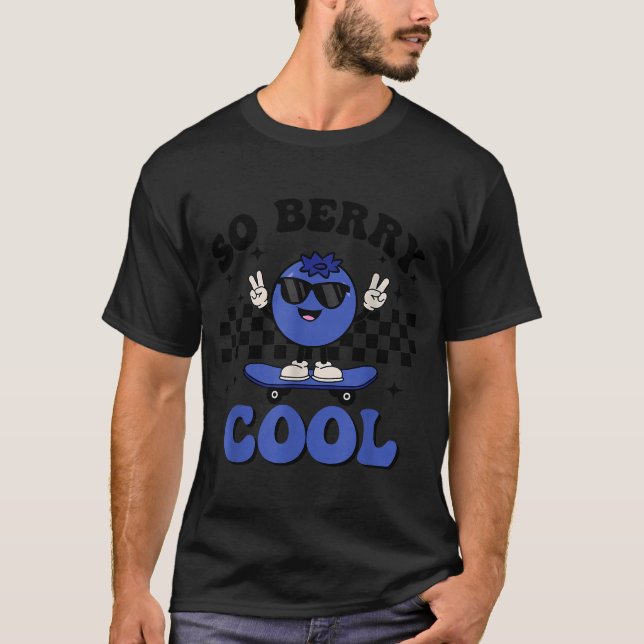 Groovy So Berry Cool Fruit Lover Blueberry Season  T-Shirt (Front)