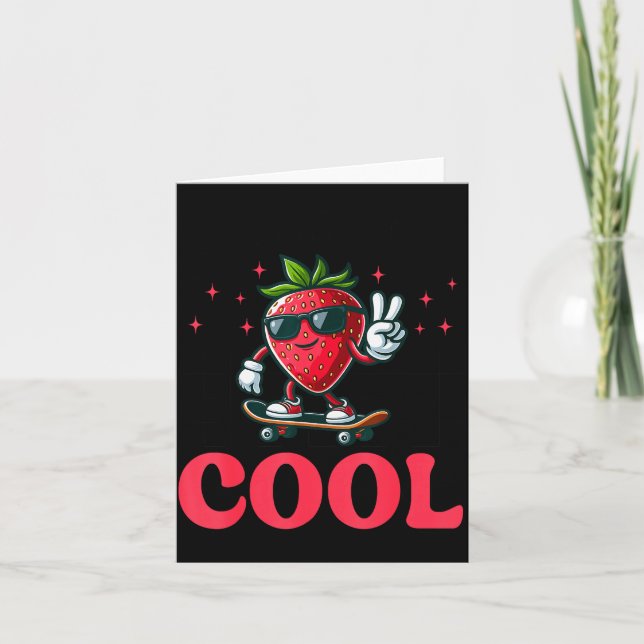 Groovy So Berry Cool Fruit Lover Strawberry Season Card (Front)