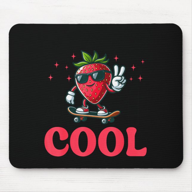 Groovy So Berry Cool Fruit Lover Strawberry Season Mouse Mat (Front)
