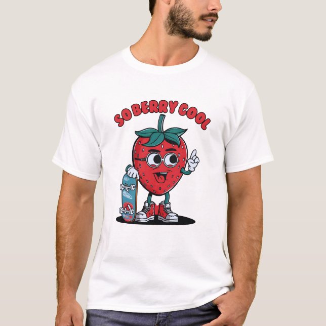 Groovy So Berry Cool Fruit Lover Strawberry T-Shirt (Front)