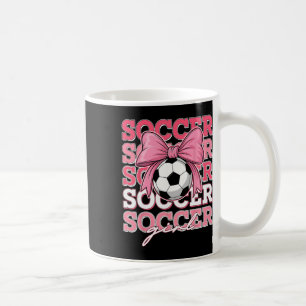 Groovy Soccer Girl Bow For Sister Women Mom Kids Coffee Mug